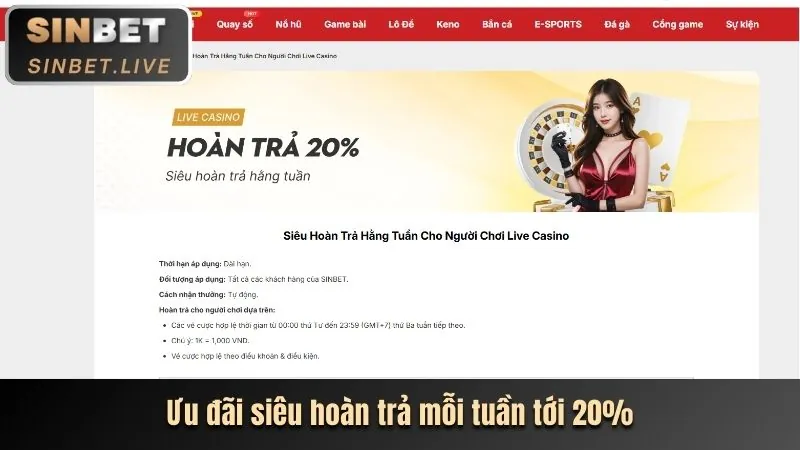 Hoàn trả casino C54 Thể Thao